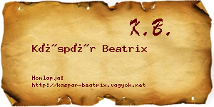 Káspár Beatrix névjegykártya